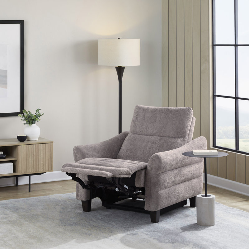 Rasco Upholstered Power Recliner, Gray