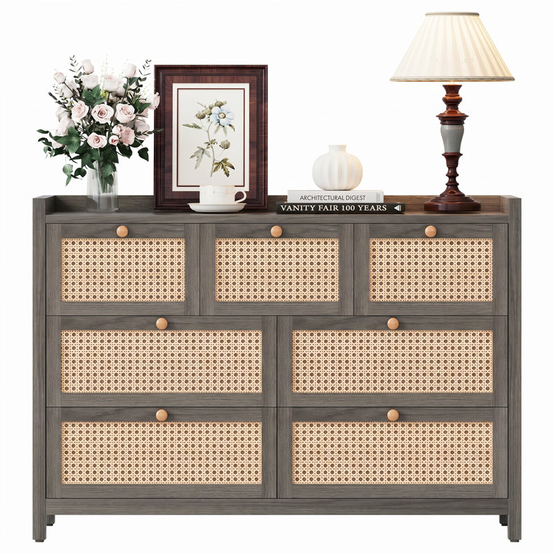47" 7-Drawer Dresser, Gray