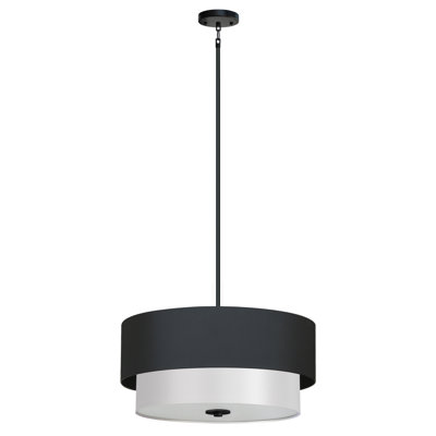 Double abat-jour tambour 3 lumières