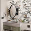 Armoire de rangement de 31,5 po avec miroir et tablettes réglables en métal noir mat