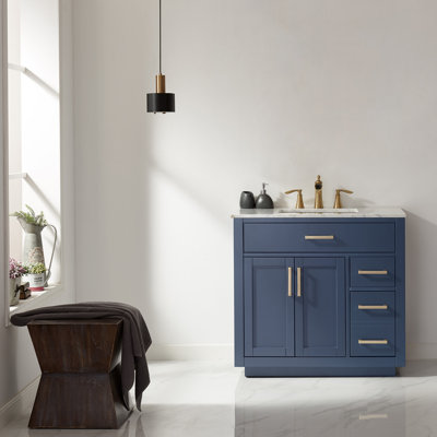 Candrice 36'' Single Bathroom Vanity with Marble Top