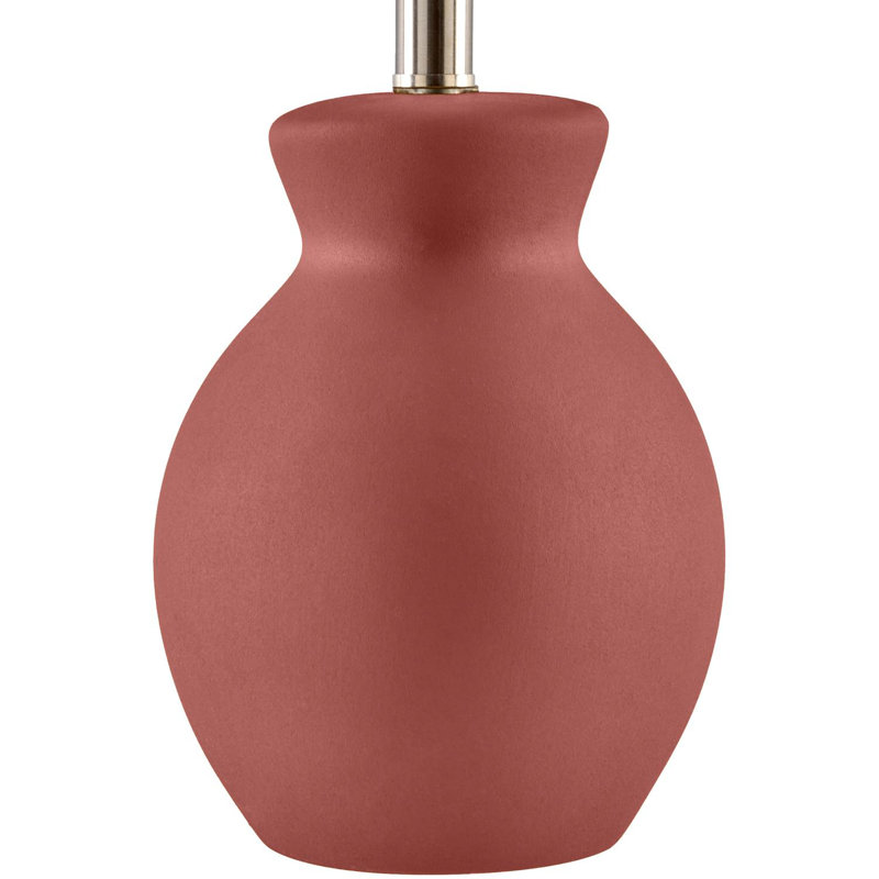 Lampe de table Momsen, Rouge, Naturel, H 15 po x l 8 po x P 8 po