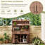Banc de jardin 65 po en bois de sapin rustique avec tablette de rangement, tiroirs et armoire - brun