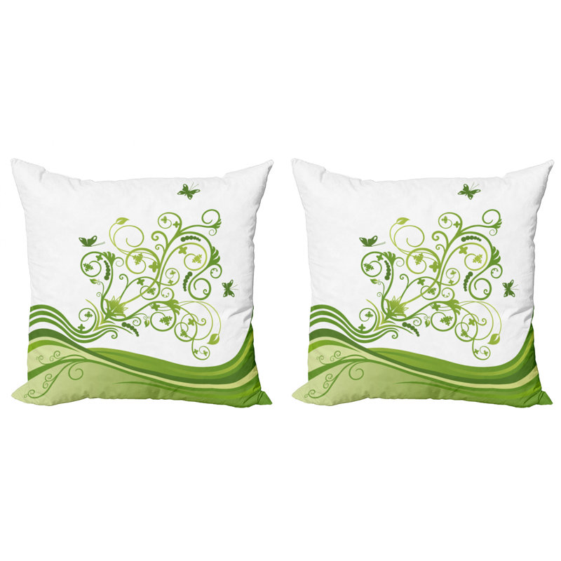 Ensemble de 2 coussins décoratifs Ambesonne Vines, 18" x 18"