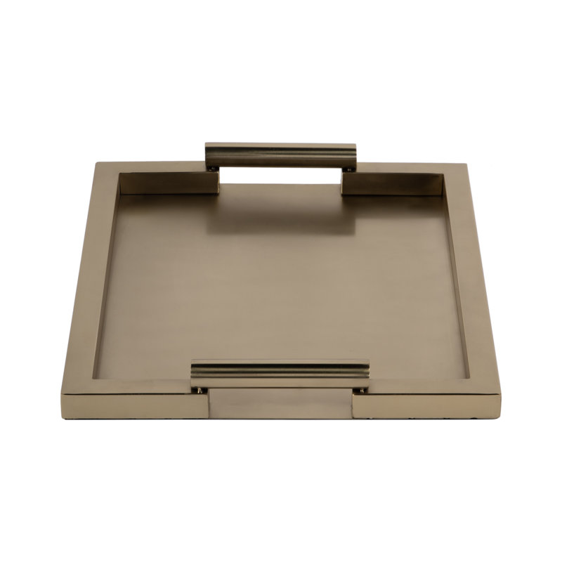 Morante Stainless Steel Rectangular Serving Tray, Gold