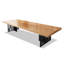 Table de conférence moderne en bois massif avec base à lattes-1229710975