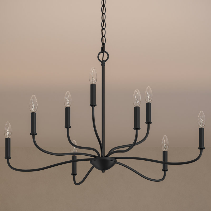 Lustre à 2 niveaux noir mat Ilia, Noir mat