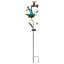 Piquet de jardin solaire en forme de goutte d'eau en métal et en verre de 36 po avec base florale décorative et décor artistique-1423505580