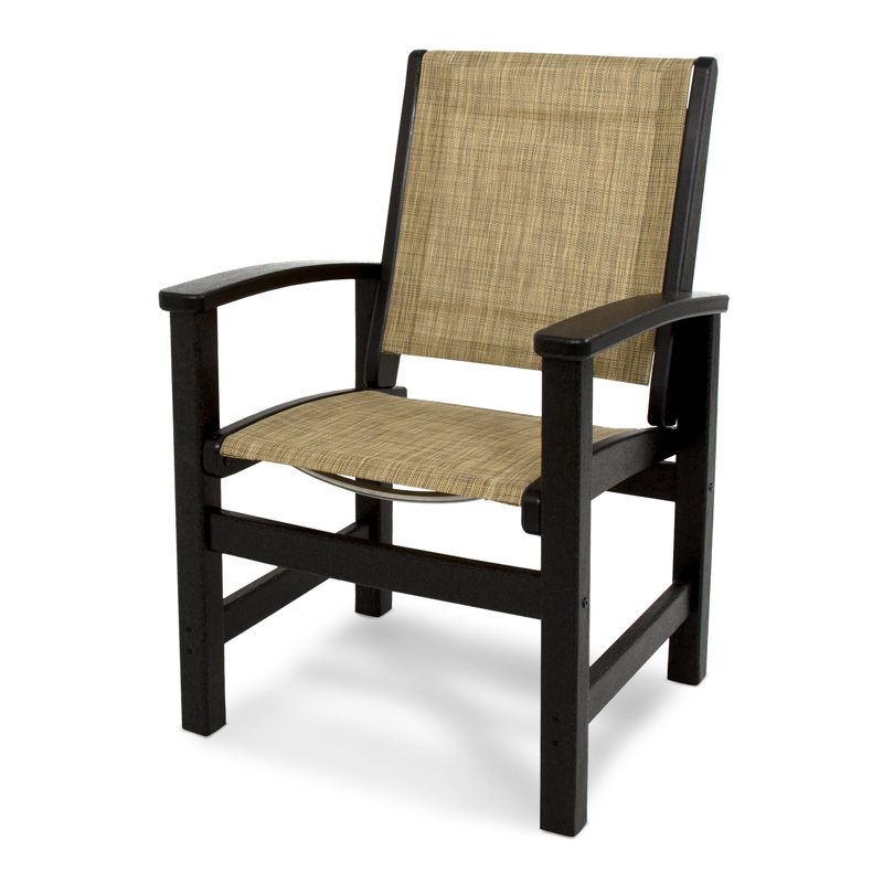 POLYWOOD Coastal Dining Chair, Burlap/Black