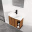Meuble-lavabo de 61 cm avec lavabo en céramique blanche. Style moderne, porte. Matériau : contreplaqué résistant. Conception du meuble et du lavabo, fermeture amortie.