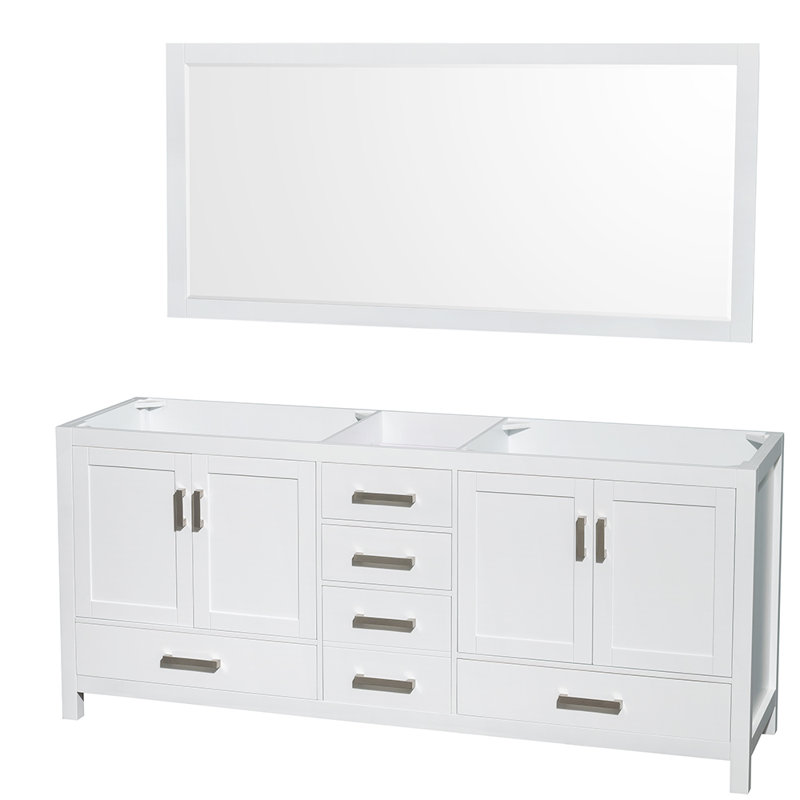 Sheffield 79" Double Bathroom Vanity Base Only, White