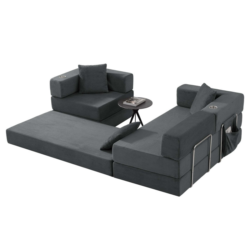 Modular Sectional Sofa with L-Shape Chaise and Boneless Deep Seat Design