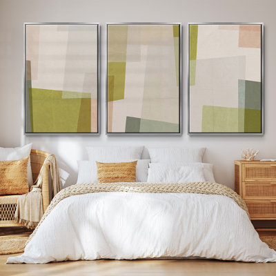 " Indigo Blush And Gold I " 3 - Pieces