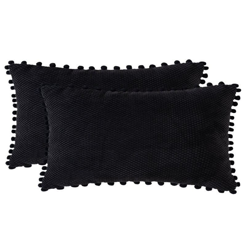  Coussin décoratif, Polyester/ Bourre en polyester, Noir