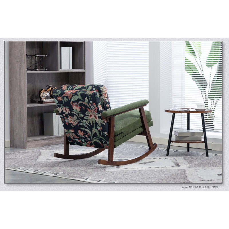 Chaise berçante d'appoint Mid Century, Vert antique, Vert antique