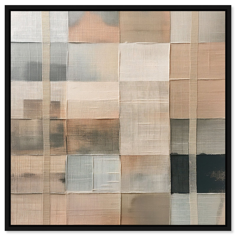 Minimalist Mesh Canvas Abstract Print by Oliver Gal, Black Frame, 12 x 12, 17"H x 17"W, Black Frame