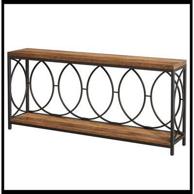 70.9" Console Table, 2-Tier Long Sofa Table Entryway Console With Storage Shelf