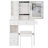 Small Size Left Drawer Desktop Vanity Table + Cushioned Stool, 2 AC+2 USB Power Station, Hair Dryer Bracket, Extra Large Touch Control Sliding LED Mirror, Tri-Color Switching, EPA,GCC,UL Certificate-106678273