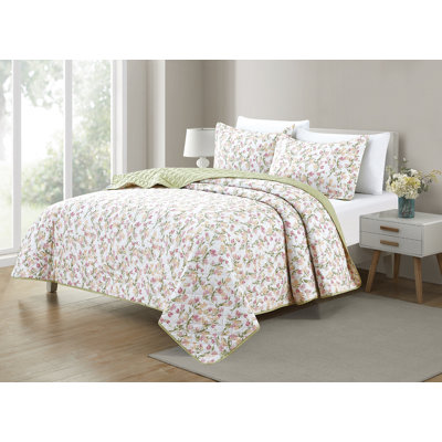 Bibb Home 3-Piece Printed Reversible Quilt Set