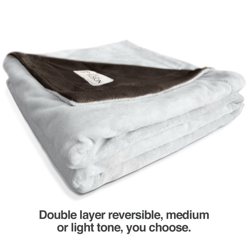 Couverture pour animal de compagnie en peluche réversible Premium, Petit (L 31 po x l 27 po), Brun