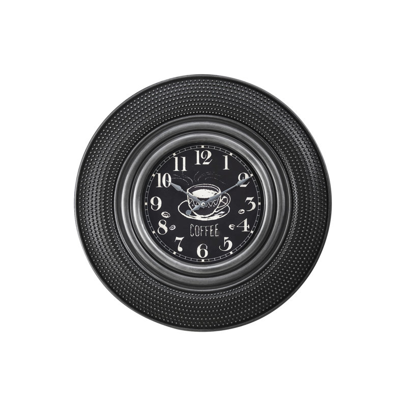 Horloges, rondes de 20 po, gris anthracite, transitionnel