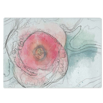 Tempered Glass a Hibiscus Flower Chopping Board