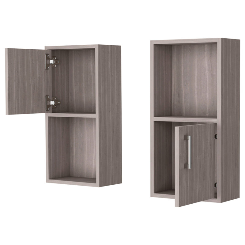 2 armoires à tablettes ouvertes en chêne blanc - Unité de rangement fonctionnelle et efficace, Chêne