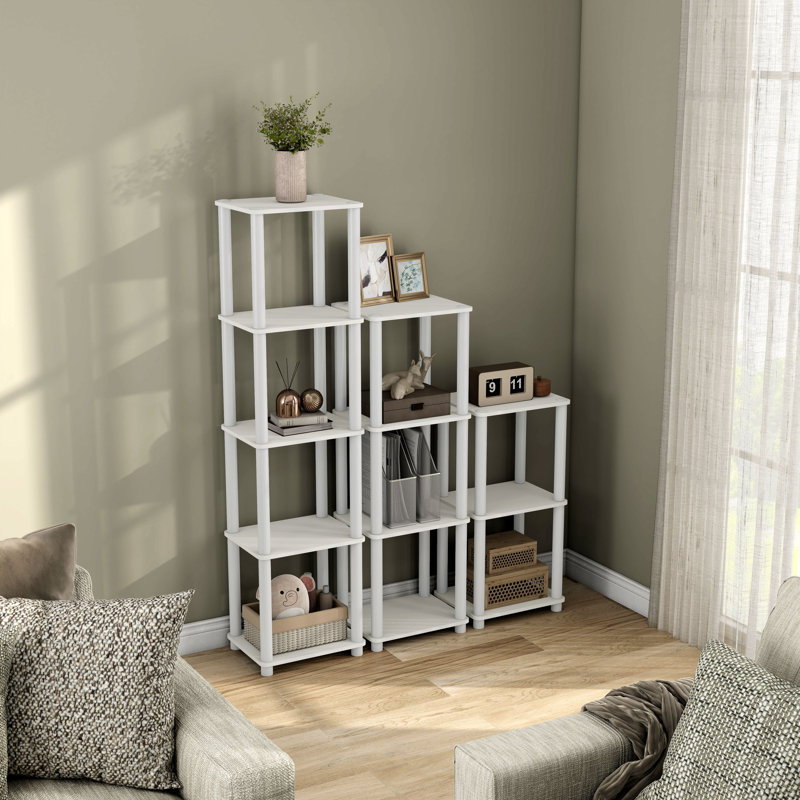 Étagère de rangement étroite Terzenbach, (4 tablettes) H 44,17 po x l 14,86 po x P 11,81 po, Blanc