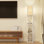 LED Shelf Floor Lamp, Wooden Reading Standing Light with Storage, Living Room Office