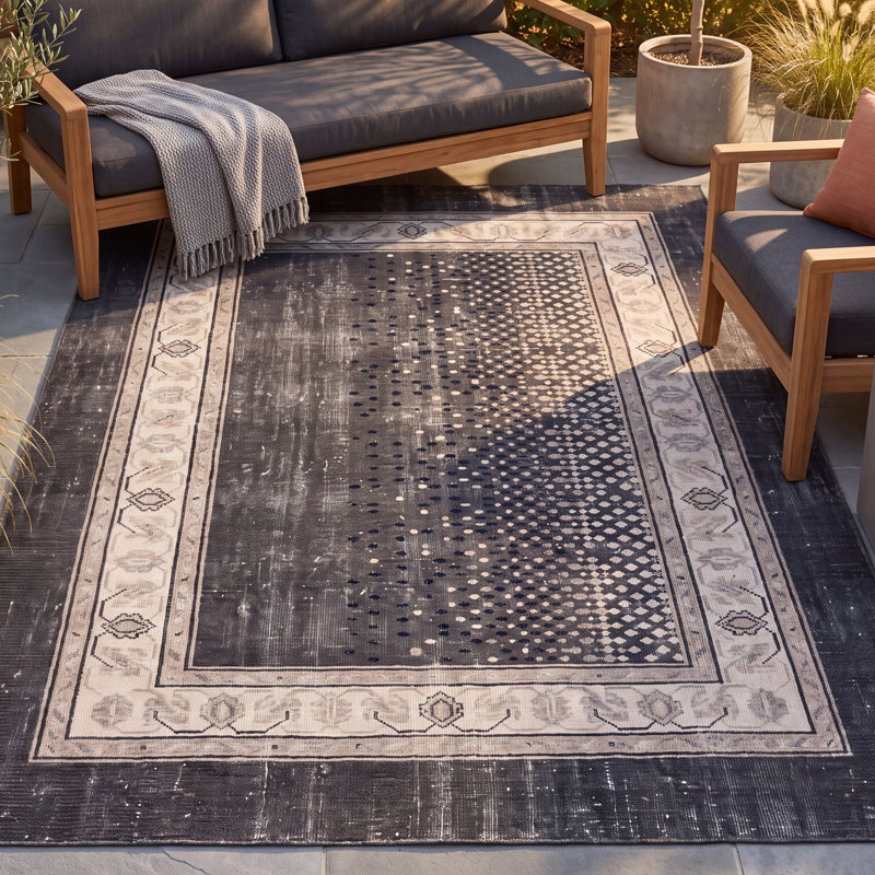 Tapis Radcliffe moderne à motif mosaïque mouchetée abstraite gris et noir, lavable à la machine, antidérapant, à poils courts, pour l'intérieur et l'extérieur, adapté aux animaux domestiques, idéal pour le salon, la chambre, la salle à manger, l'entrée, le corridor ou le bureau.