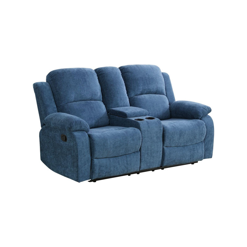 Larain Recliner, Navy Cotton Blend