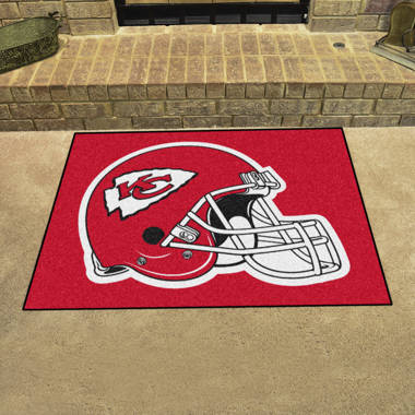 27 Red and White NFL Kansas City Chiefs X-Fit Round Mat