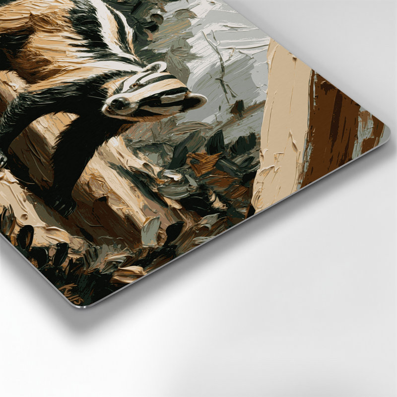Wildlife Honey Badger Brown Metal Wall Art, 12" H x 18" W