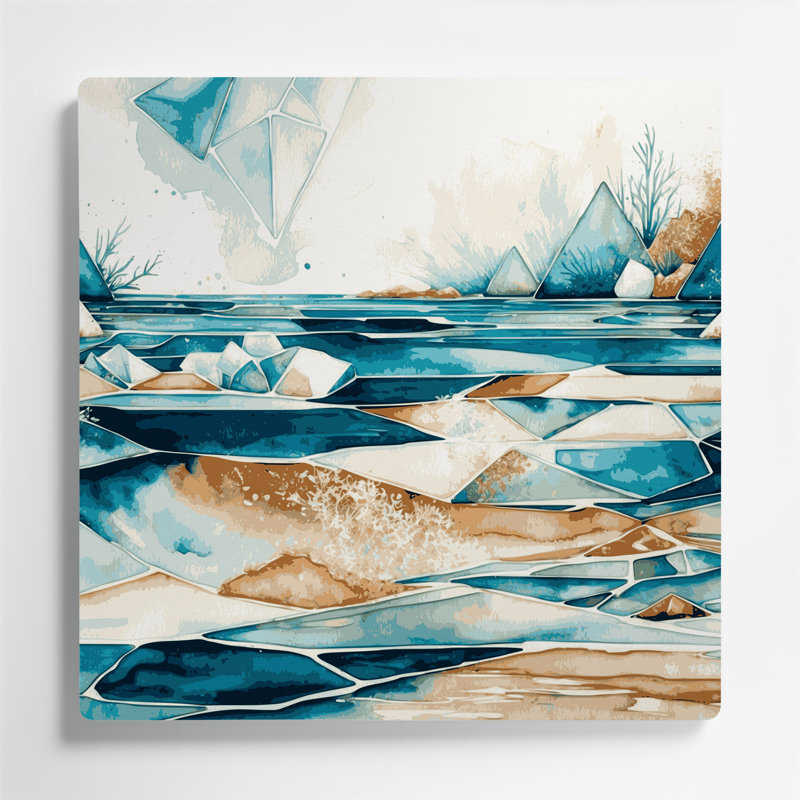 Art mural blanc côtier côtier Elite, H 12 po x l 12 po