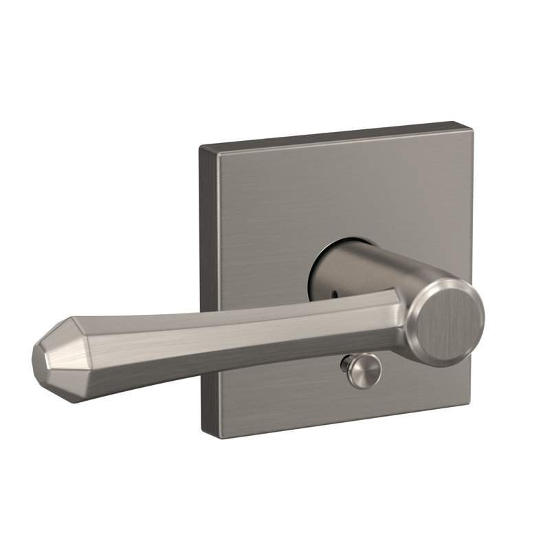 Custom Dempsey Hall-Closet and Bed-Bath Lever with Collins Trim, Satin Nickel