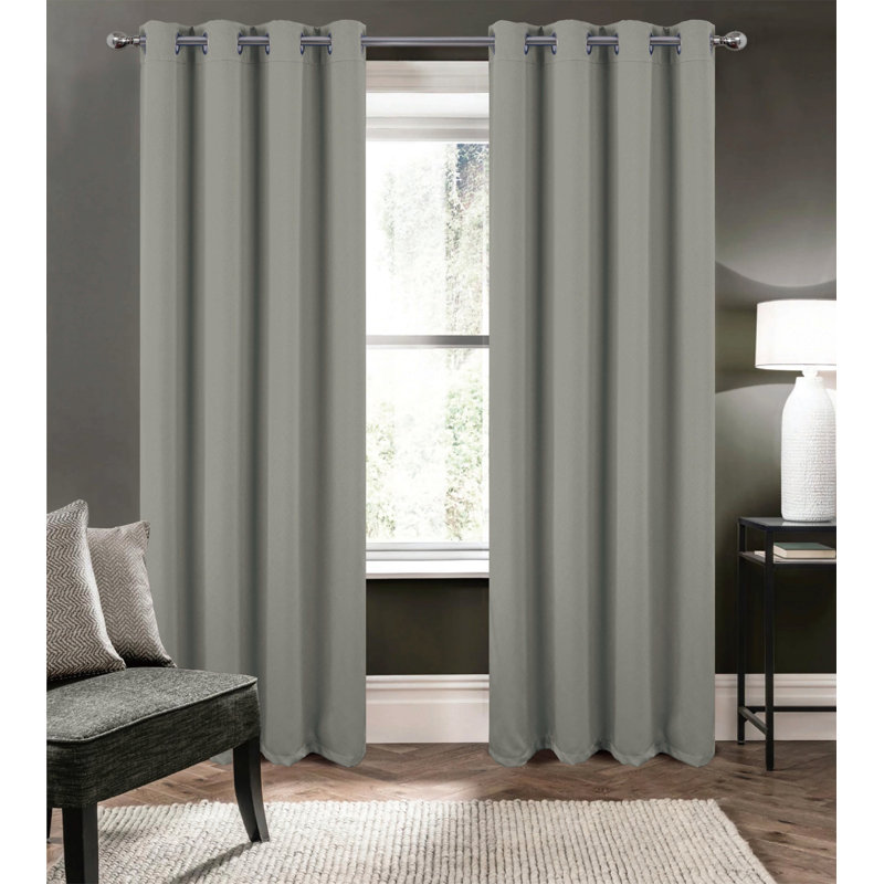 Oakley Embossed Room Darkening Window Curtain, Gray, 52" W x 84" L