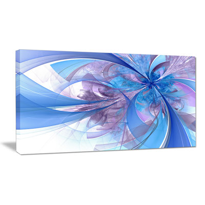 Fleur bleu et mauve fractale, impression sur toile tendue