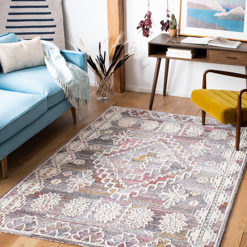 Metro Hand Tufted Wool And Cotton With Latex Southwestern Rug, Rectangle 5' x 8'