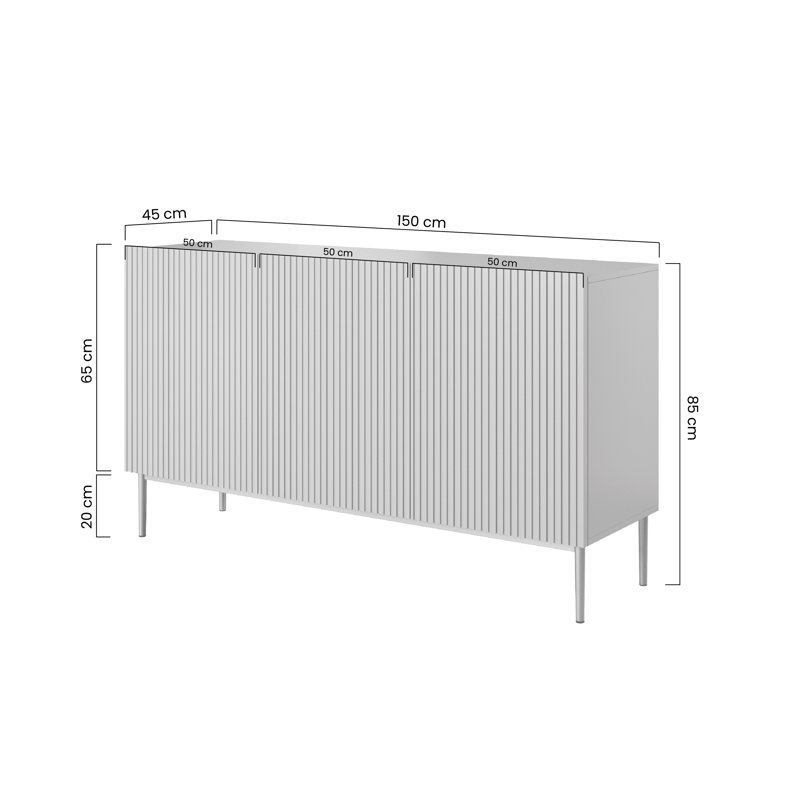 150cm Sideboard, Pink/Gold