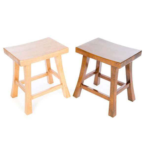 Accent Solid Wood Accent Stool, Light Wood