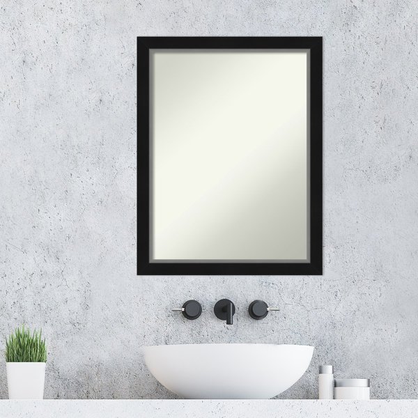 Latitude Run® Eva Black Silver Narrow Bathroom Vanity Non-Beveled Wall ...