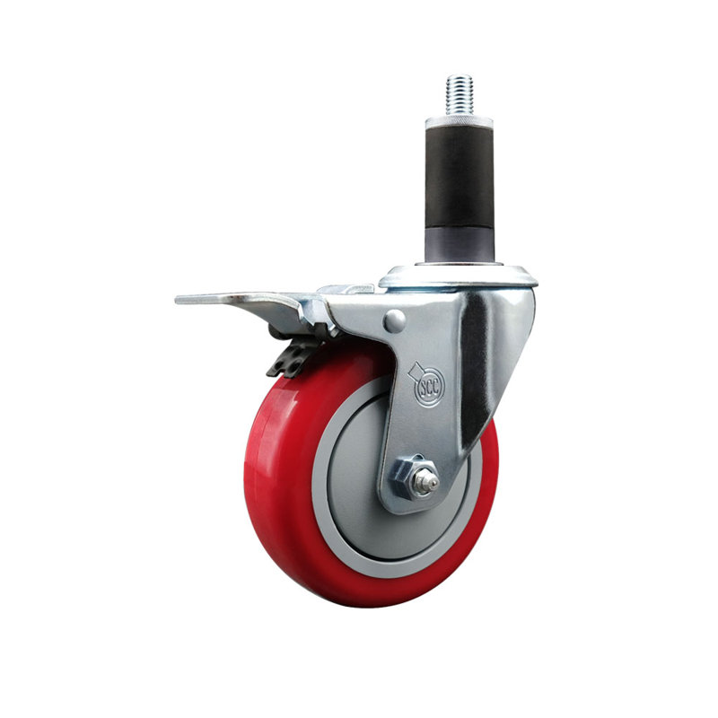 Poly Swivel 1-1/4 Inch Expanding Stem Caster Total Lock Brake SCC