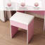 Petit bureau de coiffeuse avec miroir et lumières DEL réglables, prise de courant intégrée et rangement dissimulé, comprend tabouret et tablette rembourrés, coiffeuse pour petites chambres