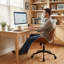 Chaise de bureau rembourrée à hauteur réglable-447121391