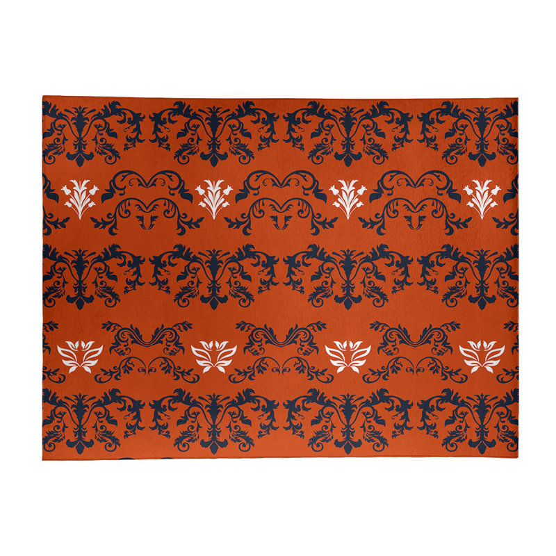 Damask Indoor Rug, Rectangle 9' x 12'