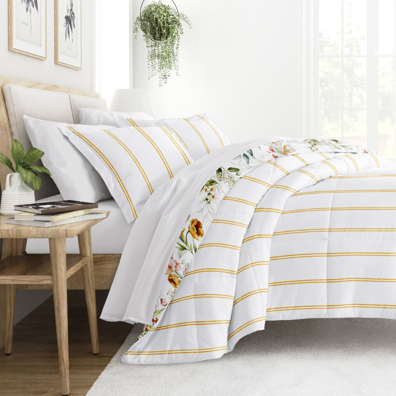Black Twin Reversible Down Alternative Microfiber Bedspread Set