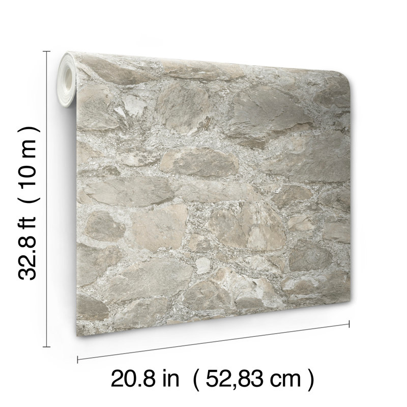 Rouleau de papier peint lisse L 32,8 po x l 20,8 po, Taupe