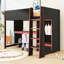Lit mezzanine avec bureau, garde-robe, tiroir et lumières DEL-784520109