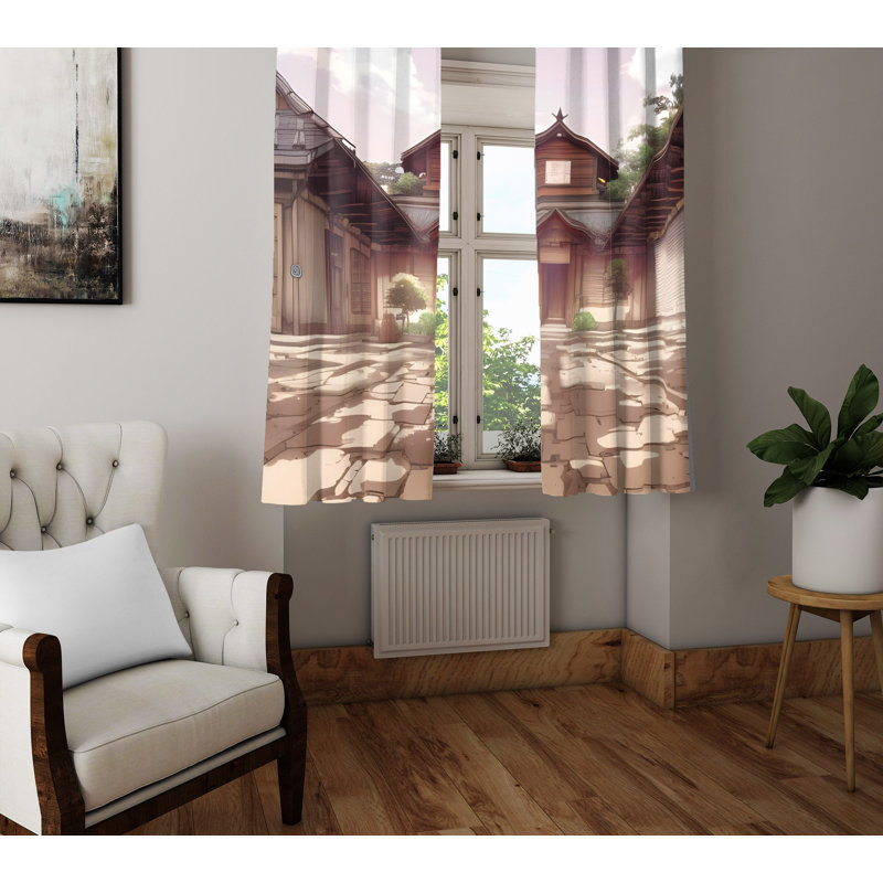 Paire de rideaux semi-transparents en polyester Dhiren, L 20 po x L 82 po