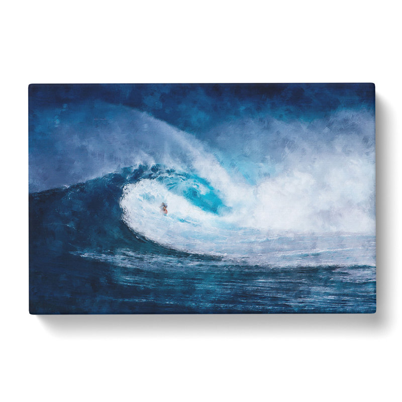 Surfing The Wave Painting - Wrapped Canvas, 50cm H x 76cm W x 3cm D